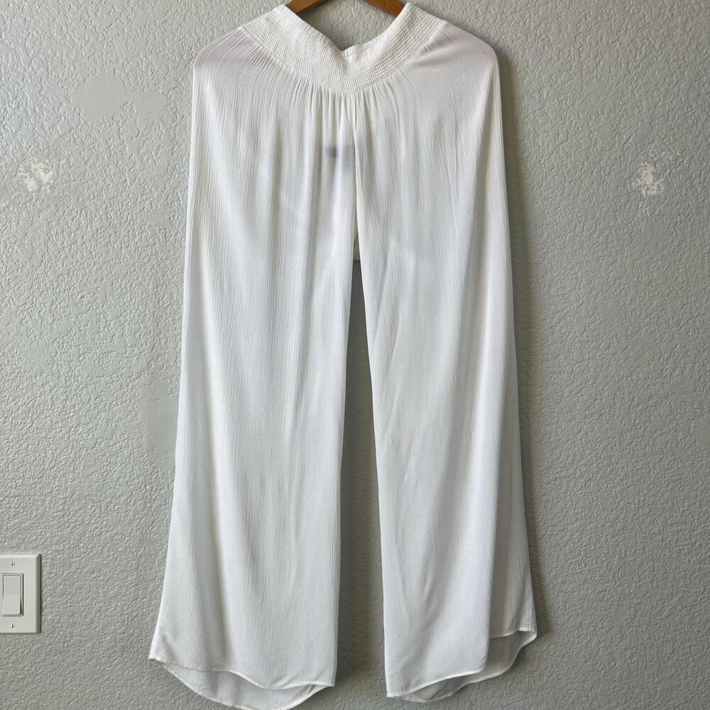 A Pea in the Pod White Smocked Maternity Wide Leg Pants XS
